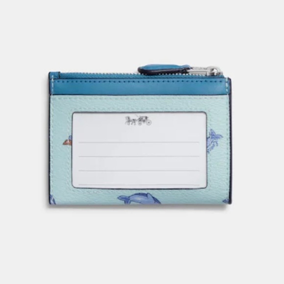 Authentic Coach Mini Skinny ID Case in Dolphin Print NWT LIMITED PRINT - Picture 2 of 2